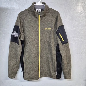 Spyder Men's Fleece Jacket Size: LARGE Green Full Zip Sweater Outdoor VGC - Picture 1 of 7