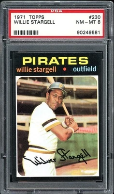 1971 Topps #230 Willie Stargell Salón de la fama Piratas de Pittsburgh PSA 8 casi nuevo-como nuevo Foto 1 de 2