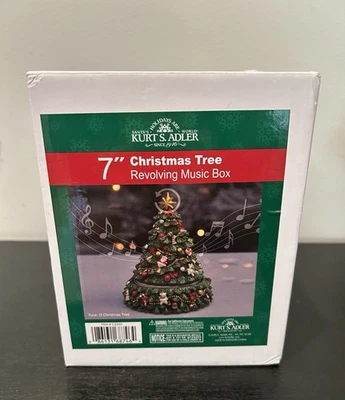 Revolving Music Box Resin Christmas Tree by Kurt S. Adler-Wind Up - Image 1 of 4