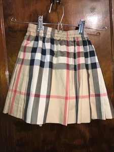 BURBERRY GIRLS Box Pleats Skirt Size 4Y Cotton Blend NWT - Picture 1 of 13