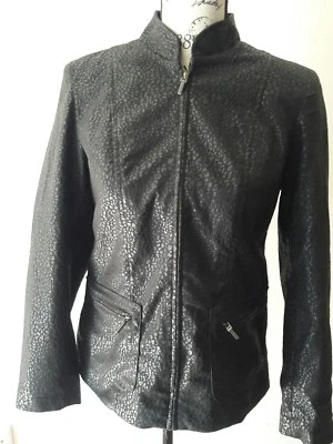 Women's Elementz Size PM Black on Black Animal Print Jacket - Image 1 of 3