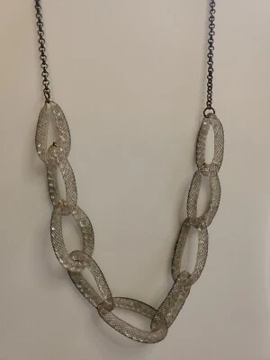 Collar 20" Largo Glamour Eslabón Grande Club Moda Joyería Gris Color Bronce Foto 1 de 4