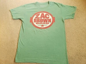 2013 Zac Brown Band Size Small Green Distressed Logo Concert T-Shirt Ships Free! - Picture 1 of 7