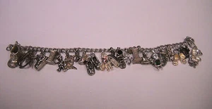 Vintage Sterling Silver Childrens Charm Bracelet  7" + bonus    - Picture 1 of 8