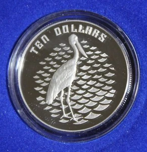 1991 BIRDS OF AUSTRALIA Jabiru Sterling Silver $10 Proof Coin  A8 - Picture 1 of 1