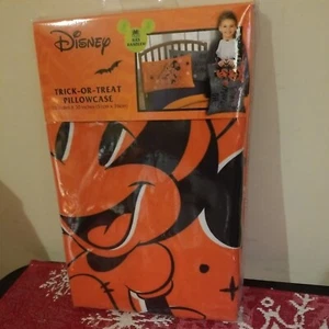 Disney Trick Or Treat Orange Mickey Mouse Pillow Case 20” x 30" - Picture 1 of 4