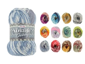 King Cole Nordic Chunky Knitting Yarn Self Patterning Fair Isle Wool 150g Ball - Picture 1 of 96