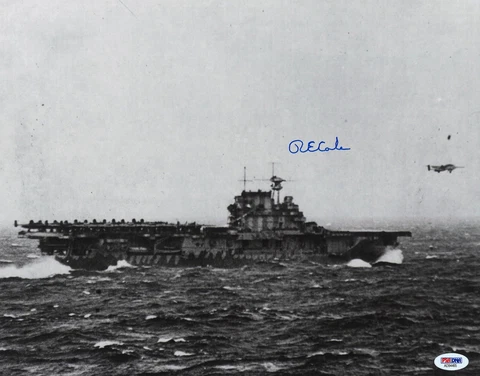RICHARD E. COLE SIGNED 11X14 USS HORNET PSA DNA AD94465 DOOLITTLE RAIDERS (D) Cover