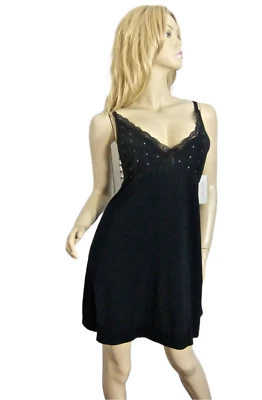 NWT $66 Oscar de la Renta Chemise Nightgown  SMALL Black Sweet Seduction - Image 1 of 4