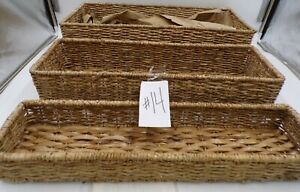 Pottery Barn Ainsley Over Toilet Baskets ONLY Organizer Shelf Natural S/3 #2087