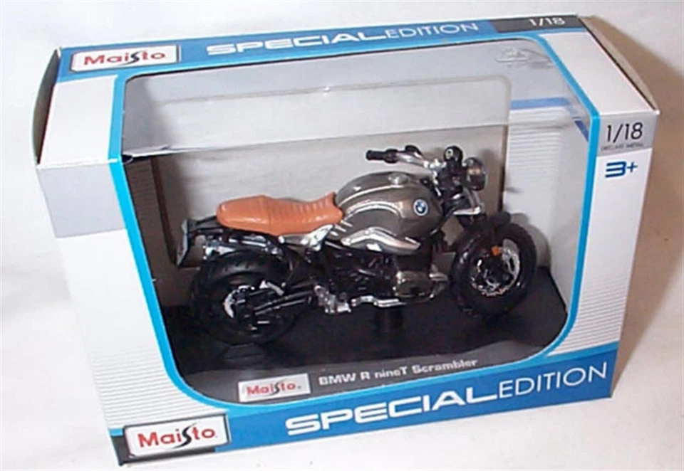 1:18 BMW R Nine T Scrambler in Silver  Motorbike 1-18 scale Maisto New in box - Image 1 of 1