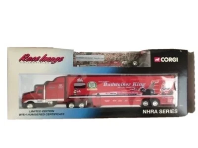 CORGI RACE IMAGE NHRA SERIES BUDWEISER TRANSPORTER + DRAGSTER KENNY BERNSTEIN Foto 1 de 3