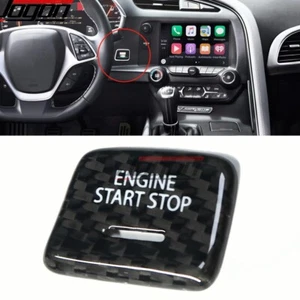 For Corvette C7 Stingray Coupe Z06 2014-19 Carbon Engine Start Push Button Trim - Picture 1 of 7