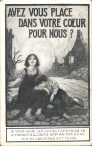 W.W.I. Orphan Relief, Fatherless Children of France; Scarce Postcard; Near Mint - Bild 1 von 2