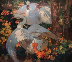 Sir Frank Brangwyn : The Swans : Archival Quality Art Print - Picture 1 of 1