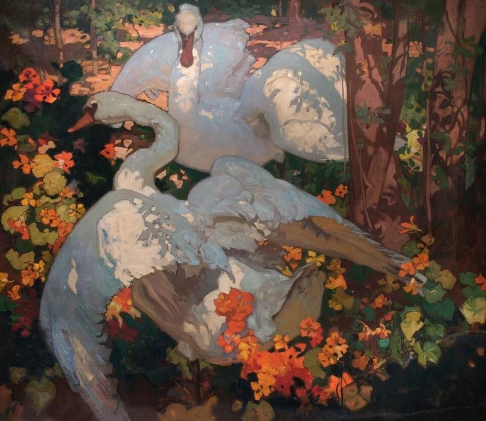 Sir Frank Brangwyn : The Swans : Archival Quality Art Print - Image 1 of 1