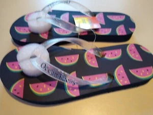 Ocean Pacific Girl's Flip Flop Sandals Szs 2, 3 Multicolor Watermelon Slices - Picture 1 of 8