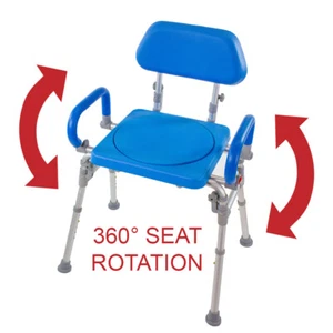 Platinum Health Liberty Folding Bath Shower Chair Rotating Swivel Seat Padded - Picture 1 of 8