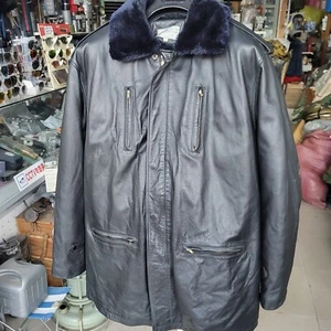 vintage korea motorcycle police leather jacket year 1970' good condition - Picture 1 of 11
