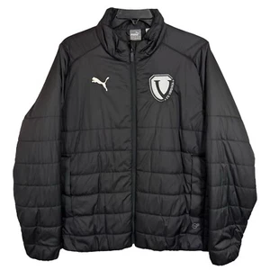 Puma FC Virginia Logo Puffer Jacket Size XL Padded Soccer Training Black & White - Picture 1 of 14