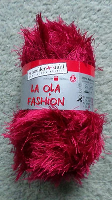 SCHÖLLER + STAHL Effektgarn Fransen Fransengarn Wolle Strickwolle LA OLA FASHION Rot 50g NEUWARE
