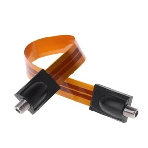 Flat Fcoaxlal Cable Female F Commector Pass Home WINDOW DOOR Satelllte - Zdjęcie 1 z 8