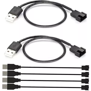 6 Stück USB auf 3pin/4pin PWM 5V USB Hülse Lüfter Netzteil Kabel USB auf 3pin/4pin - Bild 1 von 9