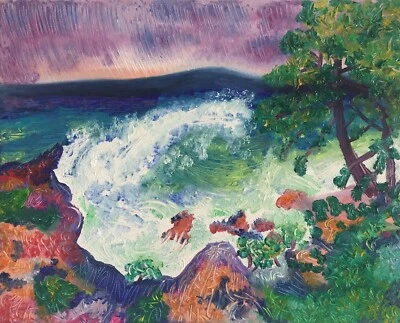 Tableau Cap d'Antibes (2022) Huile sur Toile (33x41cm) François Martigné - Photo 1/4