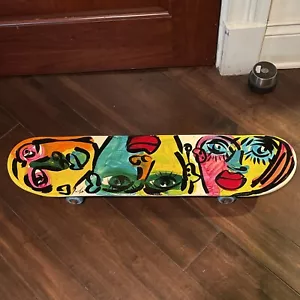 Peter Keil Skateboard Abstract Painting COA - Picture 1 of 7