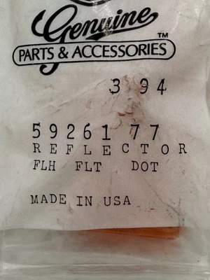 OEM Harley Davidson 59261-77 Amber Reflector FL FLH FLT FXR NOS NEW - Image 1 of 4