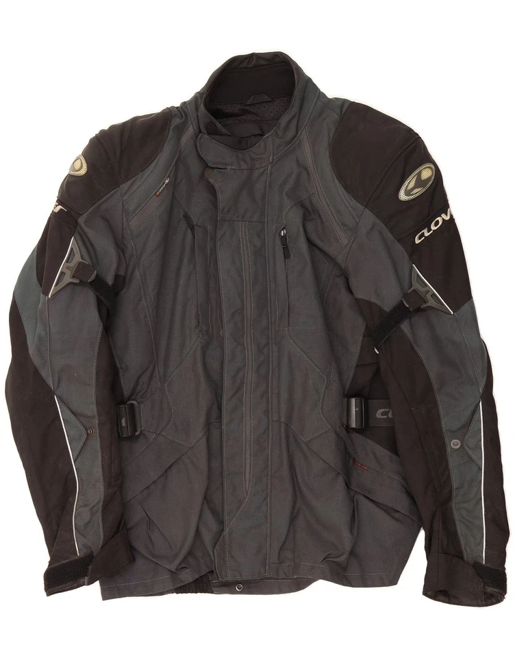 CLOVER Мужская гоночная куртка Великобритании 38 средний серый цветной блок BD01 - Изображение 1 из 3