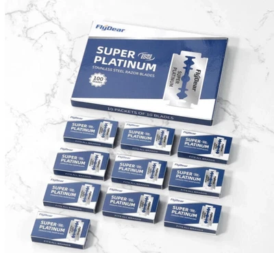 Super Platinum Double Edge Safety Razor Blades Shave Barber 10/20/50/100 pcs - image 1 of 4