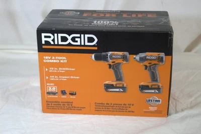 Ridgid R92721 18V 2-Tool Combo Kit Drill and Impact Driver w/ (2) Batteries -NEW - Image 1 of 4