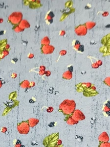 Riley Blake Fruit Denim Blue Fat Eighth 9x21 - Picture 1 of 2