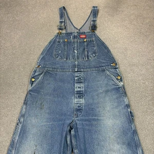 Dickies Dungarees Adult 40x30 Blue Overalls Bib Workwear Denim Carpenter Mens - Picture 1 of 11