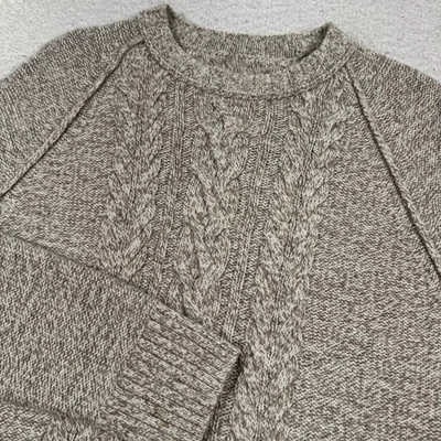 Superdry Cable Knit Sweater Men’s Large Wool Blend Beige Spirit Of Japan EUC - Image 1 of 4