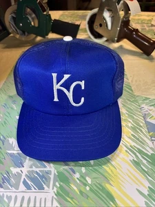Vintage Kansas City Royals Mütze Kappe Druckknopflasche blau weiß MLB Baseball Trucker 80er - Bild 1 von 8