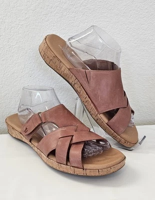 EASY SPIRIT Selanah Slip On Slide Light Red Leather Sandals Womens Size 12M - Image 1 of 4