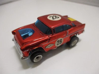 Vintage Aurora AFX Super Magna Traction #1107 '55 CHEVY BEL AIR (Red Chrome) - Image 1 of 4