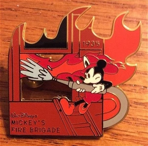 OLD RARE LE Disney pin History of Art Mickey Mouse Fireman Fire Brigade Ladder - Picture 1 of 1