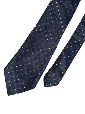 Corbata Ermenegildo Zegna Azul Marino Lunares 100% Seda Hecha en Italia Diseñador Foto 1 de 4