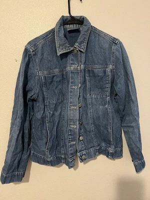 Blassport Bill Blass女式M牛仔夹克纽扣100%纯棉(1) — 第 1/3 张图片