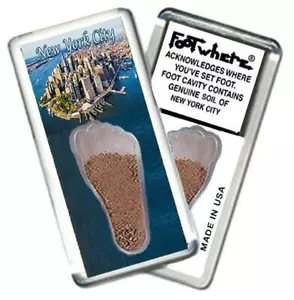 New York City FootWhere® Souvenir Fridge Magnet. Made in USA - Picture 1 of 24