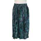 Vintage pleated midi green and blue paisley skirt - Medium