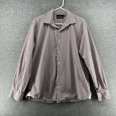 The Mens Store Bloomingdales Shirt Men Large Egyptian Cotton Checked Long Sleeve - Image 1 of 4