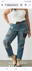Pilcro Anthropologie Womens Jeans Plus 16W Borrowed Boyfriend Patchwork $140