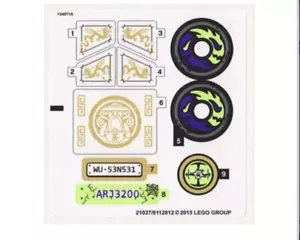 FOGLIO ADESIVO LEGO® per 70734 Master Wu Dragon, Nuovo & Originale! - Foto 1 di 1