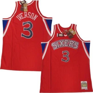 1996-97 Allen Iverson #3 76ers Mens Mitchell & Ness Swingman 75th Diamond Jersey - Picture 1 of 9