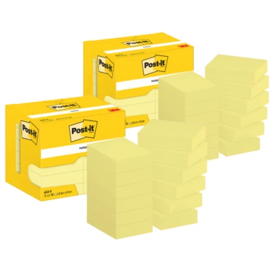 24x 100 Post-it 3M Haftnotizen 653E notes gelb Postit Klebezettel 38 x 51 mm - Bild 1 von 3