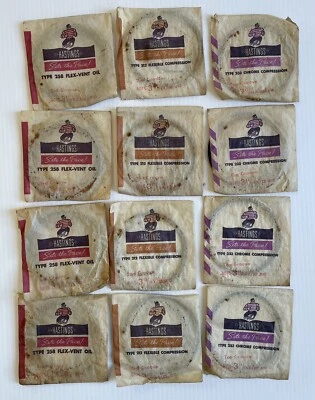 Лот 12 Винтажный Hastings поршневые кольца 258 Flex, 212 гибкий, 233 хром сжатия - Изображение 1 из 4